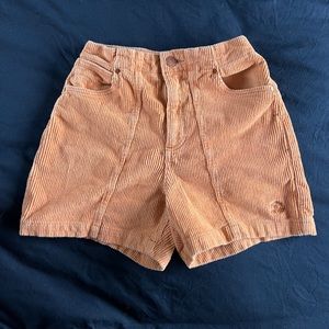 Wrangler High Waist Corduroy Shorts in Rust Orange